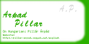 arpad pillar business card
